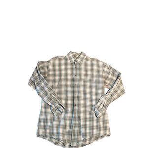 Cinch Shirt Mens Medium Blue Gray Button Plaid Down Long Sleeve Western Cowboy